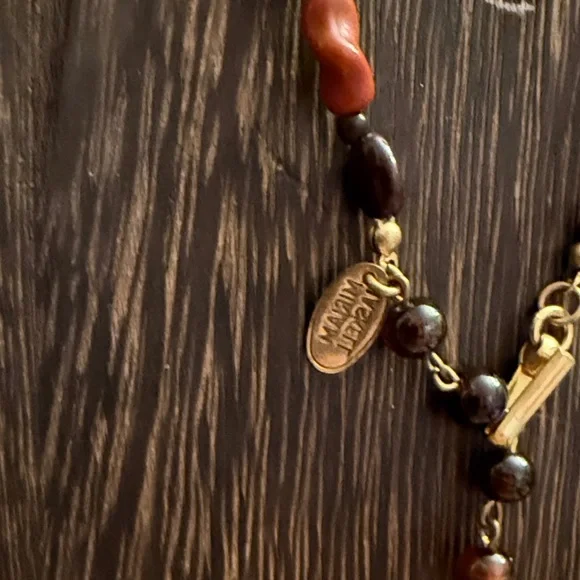 MIRIAM HASKELL Brown and Orange Beaded CHOKER - Picture 8 of 11